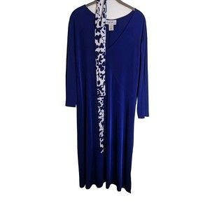 CAROLYN STRAUSS COLLECTION DRESS 1X ROYAL BLUE TIE BELT  NEVER WORN NO WRINKLE